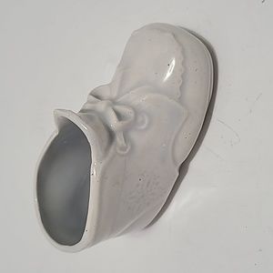 Vintage‎ Porcelain White Baby Bootie Shoe Figurine